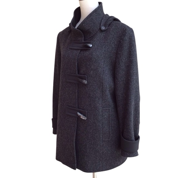Cinzia Rocca Black Charcoal Wool Blend Coat - Picture 3 of 11